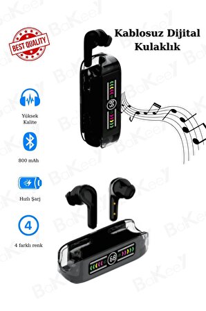 M12max Kablosuz Bluetooth Kulaklık Göstergeli Hd Mikrofon Bluetooth Oyuncu Kablosuz Kulaklık