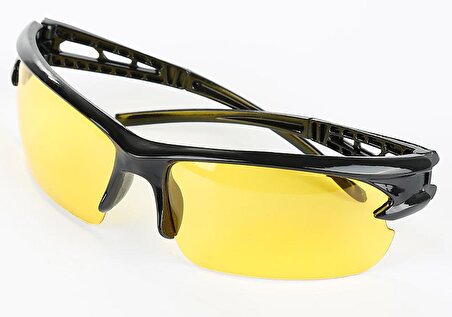 Gözlük UV 400 Siyah Çerçeve Sarı Cam
