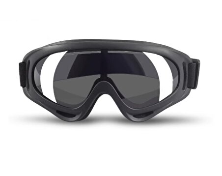 Kayak ve Bisiklet Gözlüğü Siyah Çerçeve Şeffaf Cam