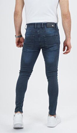 Erkek Koton Kumaş Skinny Fit Likralı Kışlık Kot Pantolon Jean