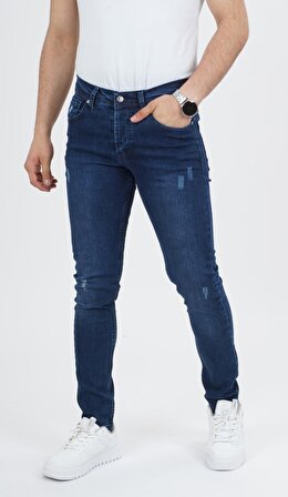 Erkek Koton Kumaş Likralı Slim Fit Kışlık Pantolon Jean