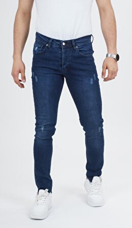 Erkek Koton Kumaş Likralı Slim Fit Kışlık Pantolon Jean