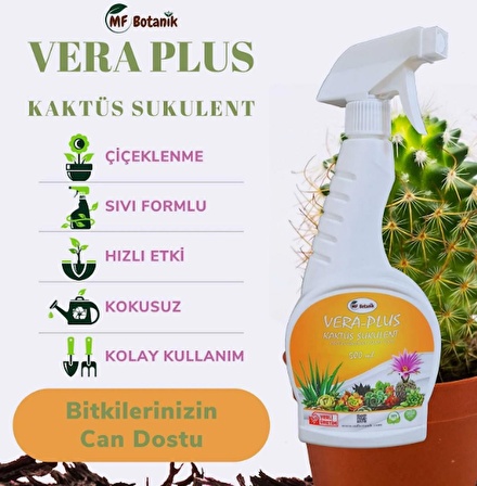 Kaktüs Sukulent Besini Vera Plus Yaprak Besini 500 ML