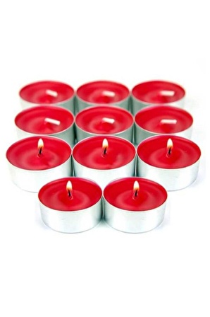 Tealight Mum Kırmızı Yuvarlak 100 Adet