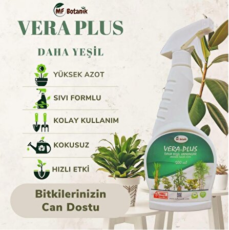 Bitki Besini Vera-Plus Daha Yeşil Yapraklar İçin Özel Sprey Sıvı 500 ML