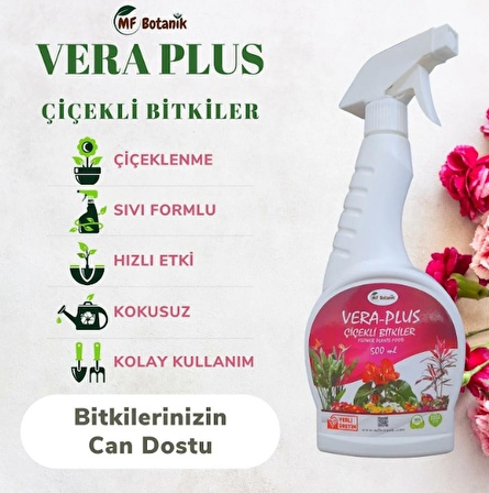 Bitki Besini Vera-Plus Çiçekli Bitkiler İçin Özel Sprey Sıvı Bitki Besini 500 ML