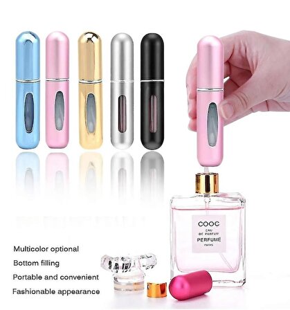 Cep Parfüm Şişesi Doldurulabilir Mini 5 ML Çanta İçi Cep Yedek Parfüm Şişesi