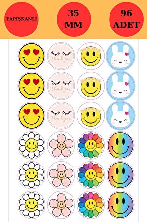 Emoji Sticker - Paketleme Sticker - Emoji Etiket - Gülen Yüz Sticker - Laptop Sticker
