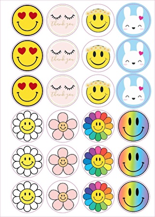 Emoji Sticker - Paketleme Sticker - Emoji Etiket - Gülen Yüz Sticker - Laptop Sticker