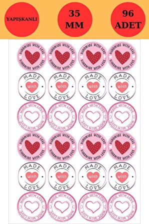 Love Heart Sticker - Kalp Sticker - Love Sticker - Paketleme Sticker - Notebook Sticker - 