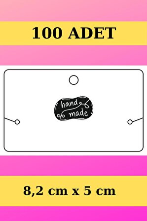 Siyah Handmade - 100 Adet Bileklik & Kolye Kartı - Takı Kartı - Paketleme Kartı - Bujiteri Kartı