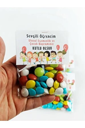 10 Adet Balon Çocuk Kartlı Hediyelik - Taze Bonibon Şeker - 23 Nisan Hediyesi - Okul Hediyesi