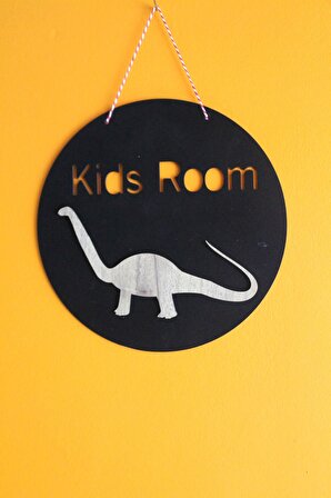 Dekoratif Kids Room Lake Dinozorlu Siyah Çocuk Odası Kapı & Duvar Süsü