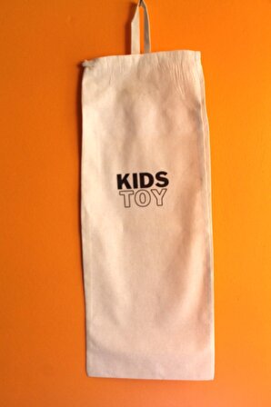 Kids Toy Keten Büzgü Ağızlı Oyuncak Torbası 20x50 cm