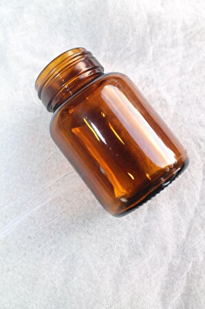 Dekoratif Geniş Ağızlı Amber Cam Şişe Mimimal Vazo 8,5cm