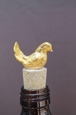 2 Adet Dekoratif Gold Güvercin Mantar Tıpa