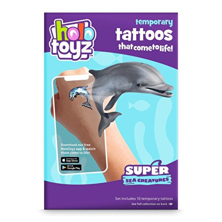 HoloToyz Tattoo Super Sea Creatures AR Uyumlu Geçici Dövme