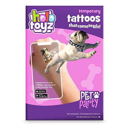 HoloToyz Tattoo Pet Party AR Uyumlu Geçici Dövme