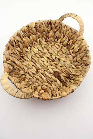 Hasır Rattan Ekmeklik Ekmek Sepeti Yuvarlak 28cm