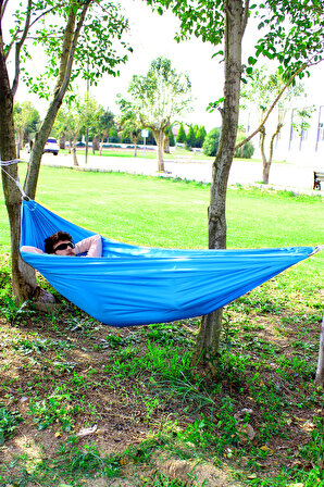 Kamp Hamağı Piknik Hamağı Bahçe Balkon Outdoor Kamp Salıncak Hamak Mavi