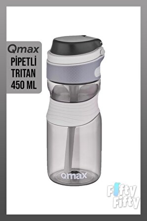 Qmax Pipetli  450ml Tritan Su Matarası 