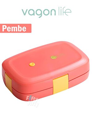 Vagonlife Bento Lunch Box Ofis-Okul İçin Yeni Nesil Sefer Tası Kaşık-Çatal Setli Tek Kat Paslanmaz Çelik FFLBOX483