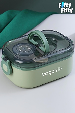 Vagonlife 550 ML Tek Kat Paslanmaz Çelik Bento Lunch Box Yeni Nesil Sefer Tası-Sos Kaseli Model-A51-