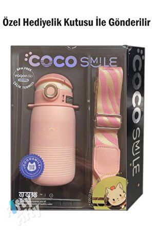 CocoSmile Özel Kutulu 500 ML Pipetli Çelik Termos -Boyun Askılı- 4 Farklı Model  ffcs0003