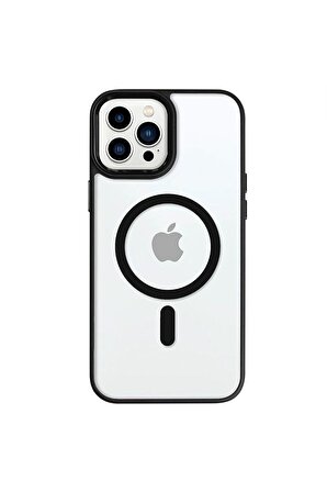 iPhone 13 Pro Max Lüks Magsafe Kablosuz Şarj Mıknatıslı Mor Renkli Kılıf