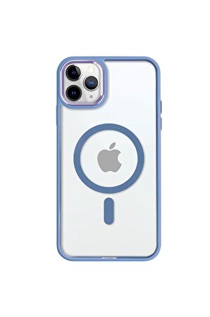 iPhone 11 Pro Lüks Magsafe Kablosuz Şarj Mıknatıslı Pembe Renkli Kılıf