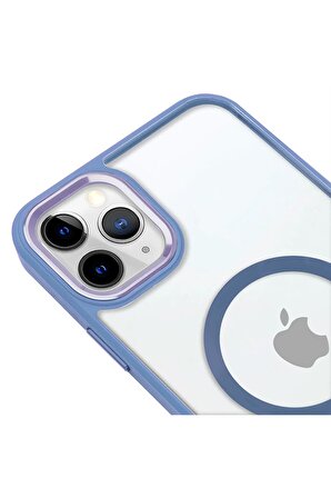 iPhone 11 Pro Lüks Magsafe Kablosuz Şarj Mıknatıslı Pembe Renkli Kılıf