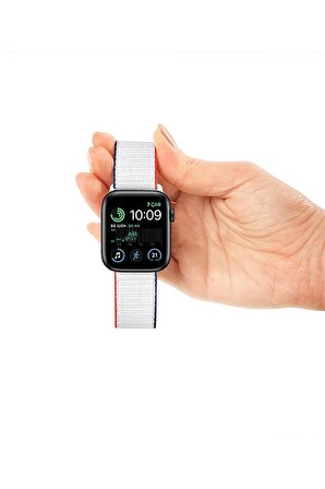 Watch Tüm Modeller Uyumlu Cırt Cırtlı Ayarlanabilir Bez Şeker Pembe Kordon 38 40 41 mm