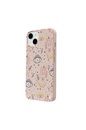 iPhone 13 Silikon Özel Tasarım Çita Hayvanlı Lila Renkli Telefon Kılıfı