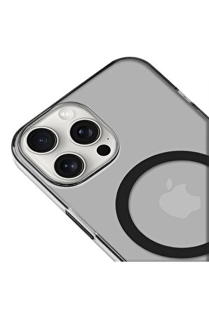 iPhone 13 Pro Max Magsafe Kablosuz Şarj Özellikli Mıknatıslı Mika Siyah Renkli Kılıf