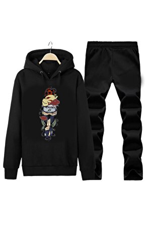 ANIME FOCUS KAPÜŞONLU UNISEX HOODIE DESIGN EŞOFMAN TAKIMI