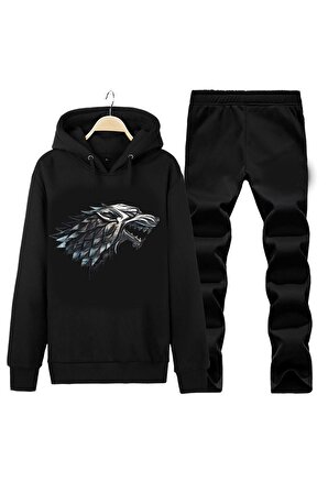 STARK WOLF KAPÜŞONLU UNISEX HOODIE DESIGN EŞOFMAN TAKIMI