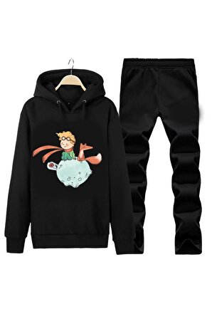 K.PRENS TİLKİ VE GÜL UNISEX HOODIE DESIGN EŞOFMAN TAKIMI