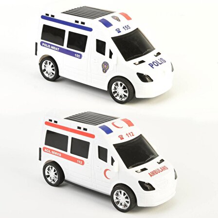 Polis,Jandarma,Ambulans,İtfaiye Aracı 4'lü Set-Sürtmeli Oyuncak Arabalar