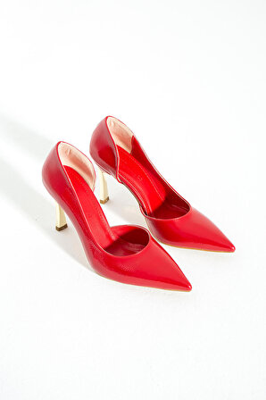 Kırmızı Stiletto, Kırmızı Topuklu Ayakkabı, İnce Topuklu Ayakkabı, Kadın Ayakkabısı