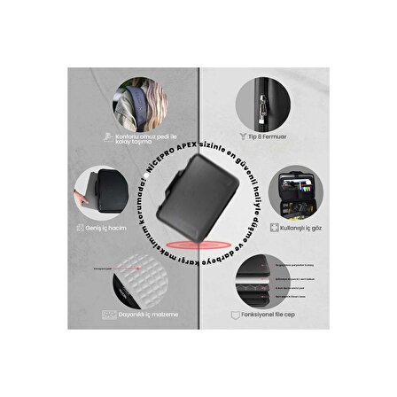 NPO Apex 14" Macbook ve Ipad Uyumlu,Ultra Korumalı ProBag Notebook Çantası-Siyah