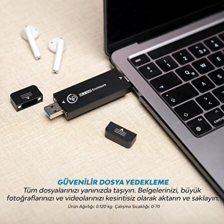 NPO DK01 NVMe M.2 900/1000Mb/s 512GB USB-A/Type-C Kablosuz Taşınabilir Harici SSD