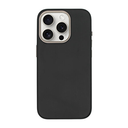 iPhone 15 Pro Cess Kılıf Gizli MagSafe Şarj Destekli Kamera Korumalı Deri Süet Kaplama Kılıf