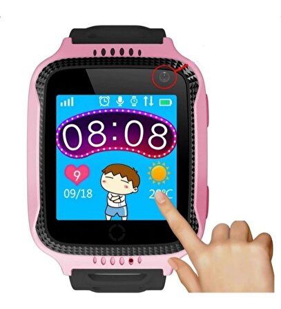 Onkatech Çocuk Konum Takipli Arama Sim Kart Girişli GPS Ve Sos Özellikli Akıllı Çocuk Saati