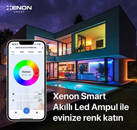 Xenon Smart Wi-Fi LED Akıllı RGB Ampul  (5 adet)