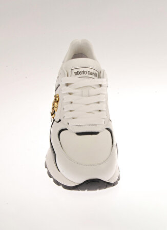 Roberto Cavalli Beyaz - Siyah Kadın Deri Sneaker 20623A