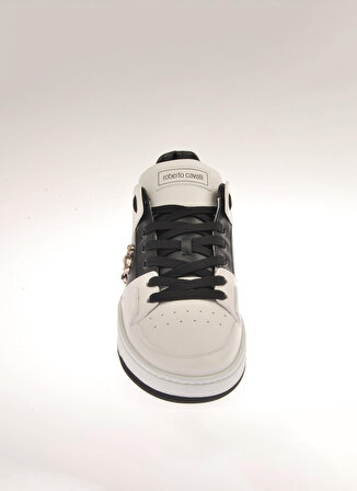 Roberto Cavalli Beyaz - Siyah Erkek Deri Sneaker 20727