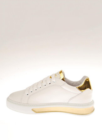 Roberto Cavalli Beyaz - Altın Kadın Deri Sneaker 20611C