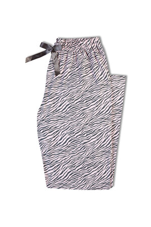 HNX Pamuklu Zebra Desen Kadın Pijama Alt