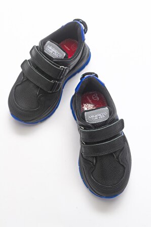 Mnpc Erkek Çocuk Siyah Hakiki Deri Anatomik Günlük Ayakkabı