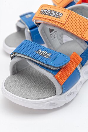 mnpc Erkek Çocuk Saks Mavi Işıklı Anatomik Hafif Spor Sandalet